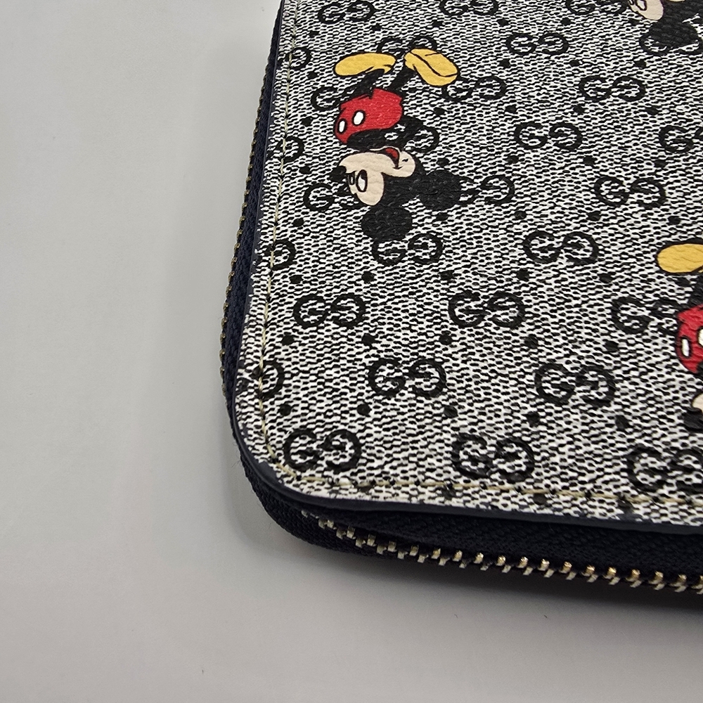 Disney Mickey Mouse Gray Fashion Inspired Monogram Logo Wallet - Picture 8 of 16